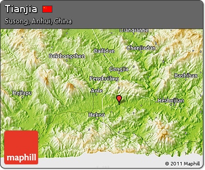 Physical 3D Map of Tianjia