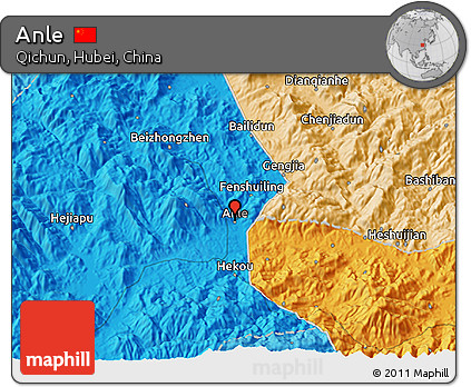 Political 3D Map of Anle