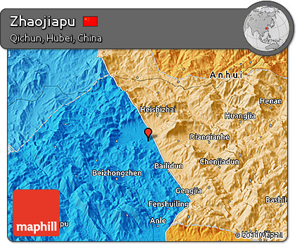 Political 3D Map of Zhaojiapu