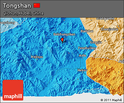 Political 3D Map of Tongshan
