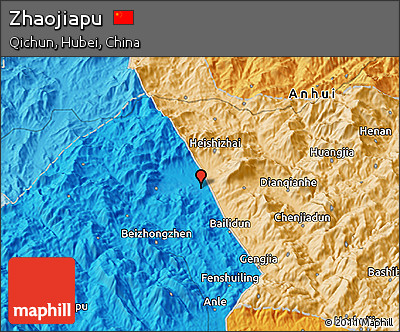 Political 3D Map of Zhaojiapu