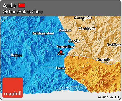 Political 3D Map of Anle