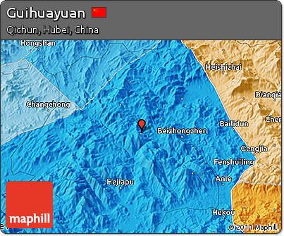 Political 3D Map of Guihuayuan