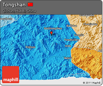 Political 3D Map of Tongshan