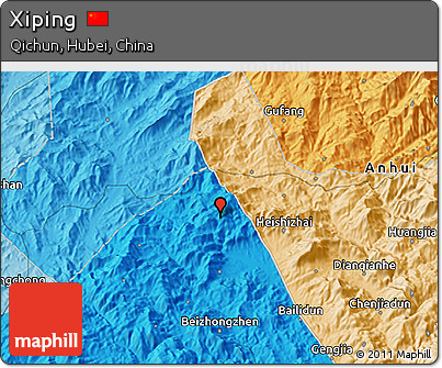 Political 3D Map of Xiping