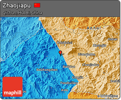 Political 3D Map of Zhaojiapu