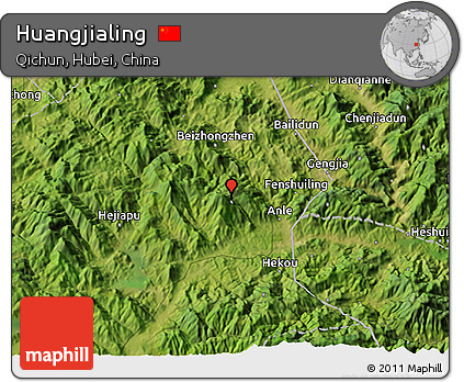Satellite 3D Map of Huangjialing