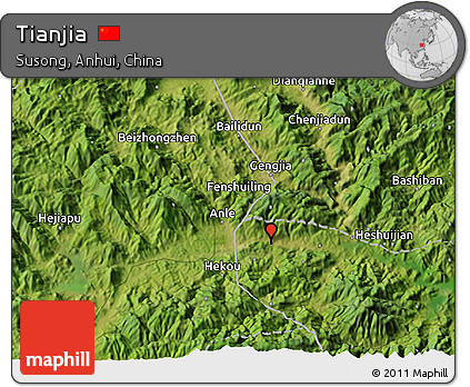 Satellite 3D Map of Tianjia