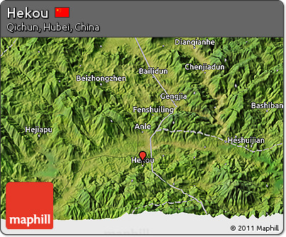 Satellite 3D Map of Hekou