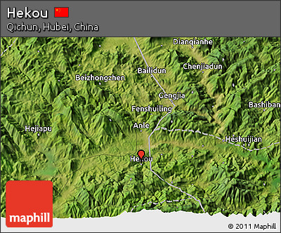 Satellite 3D Map of Hekou