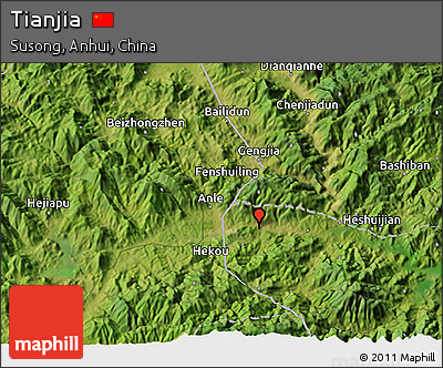 Satellite 3D Map of Tianjia