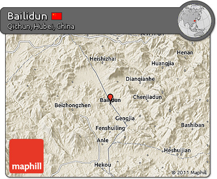 Shaded Relief 3D Map of Bailidun