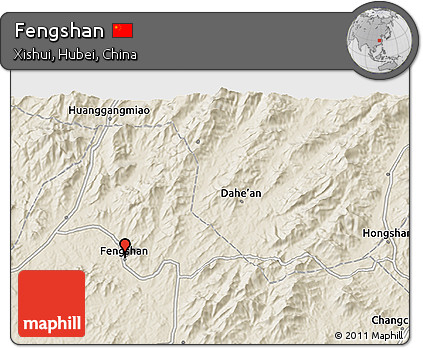 Shaded Relief 3D Map of Fengshan