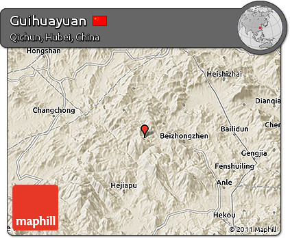Shaded Relief 3D Map of Guihuayuan