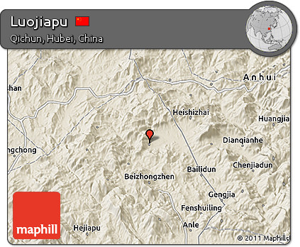 Shaded Relief 3D Map of Luojiapu