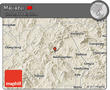 Shaded Relief 3D Map of Majiazui