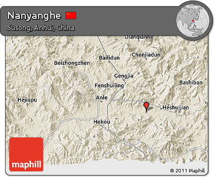 Shaded Relief 3D Map of Nanyanghe