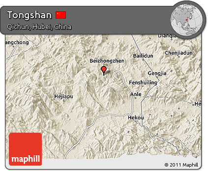 Shaded Relief 3D Map of Tongshan