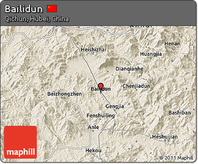 Shaded Relief 3D Map of Bailidun