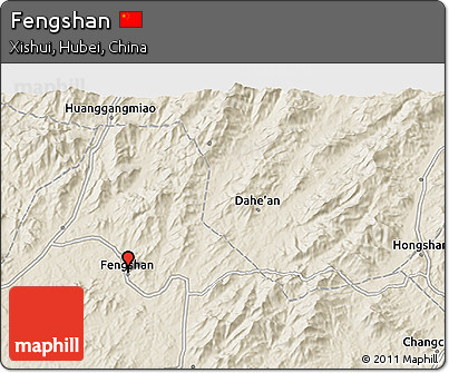 Shaded Relief 3D Map of Fengshan