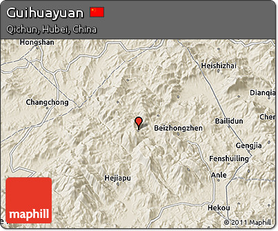 Shaded Relief 3D Map of Guihuayuan