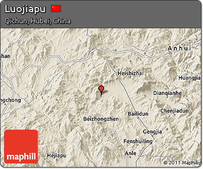 Shaded Relief 3D Map of Luojiapu