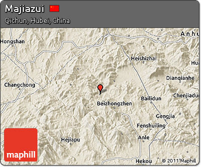 Shaded Relief 3D Map of Majiazui