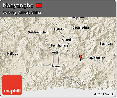 Shaded Relief 3D Map of Nanyanghe