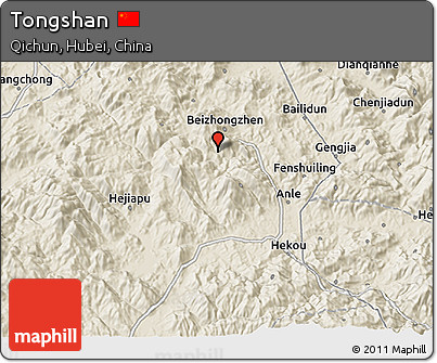 Shaded Relief 3D Map of Tongshan