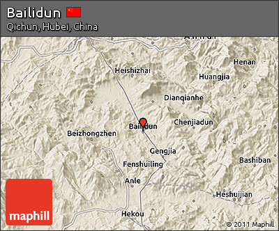 Shaded Relief 3D Map of Bailidun