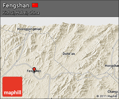 Shaded Relief 3D Map of Fengshan