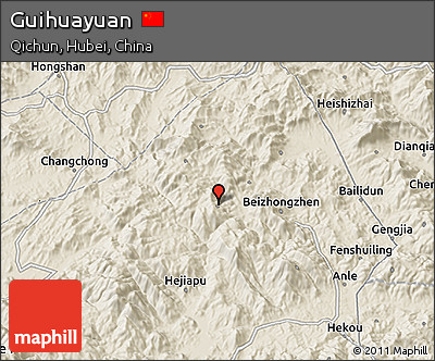 Shaded Relief 3D Map of Guihuayuan