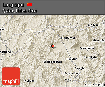 Shaded Relief 3D Map of Luojiapu