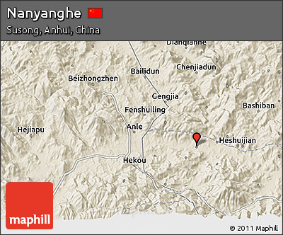 Shaded Relief 3D Map of Nanyanghe