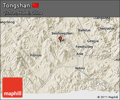 Shaded Relief 3D Map of Tongshan