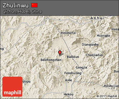 Shaded Relief 3D Map of Zhulinwu