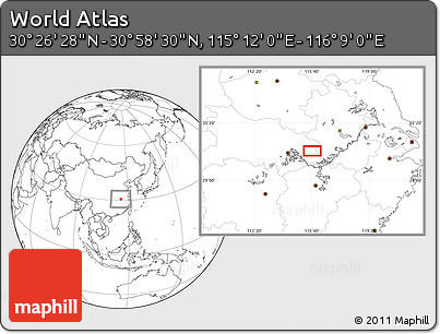 Blank Location Map of the Area around 30° 42' 29" N, 115° 40' 30" E