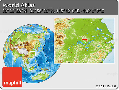 Physical Location Map of the Area around 30° 42' 29" N, 115° 40' 30" E