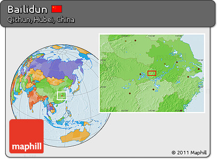 Political Location Map of Bailidun