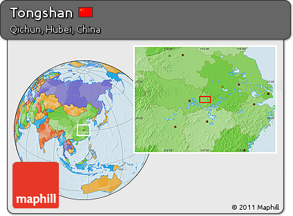 Political Location Map of Tongshan