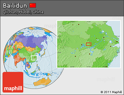 Political Location Map of Bailidun