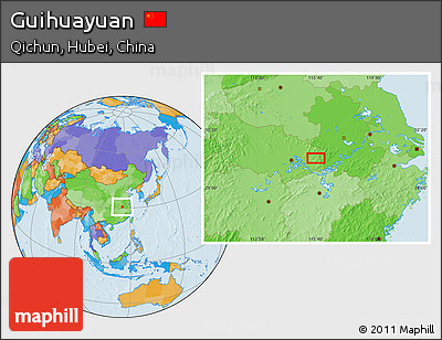 Political Location Map of Guihuayuan