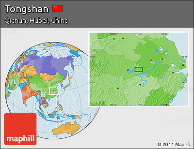 Political Location Map of Tongshan
