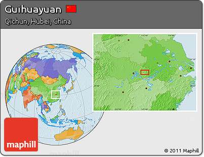 Political Location Map of Guihuayuan
