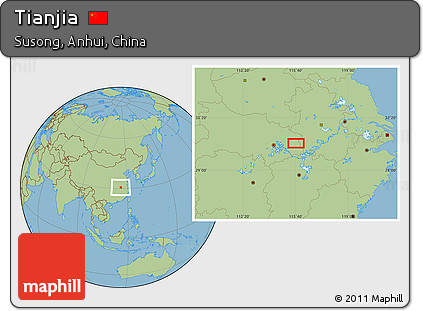 Savanna Style Location Map of Tianjia
