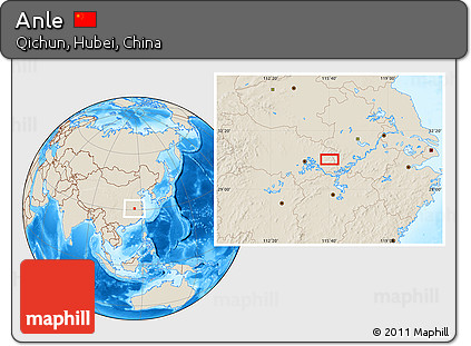Shaded Relief Location Map of Anle