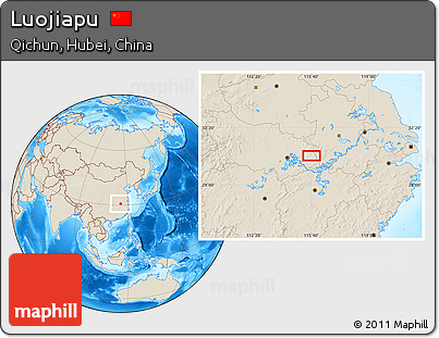 Shaded Relief Location Map of Luojiapu