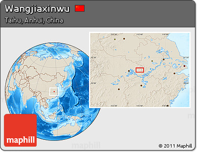 Shaded Relief Location Map of Wangjiaxinwu