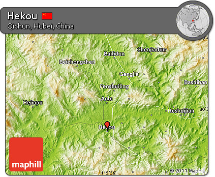 Physical Map of Hekou