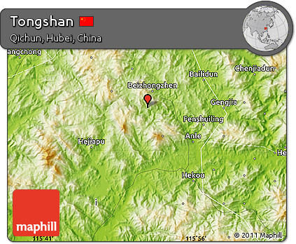 Physical Map of Tongshan